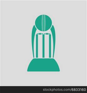 Cricket cup icon. Gray background with green. Vector illustration.