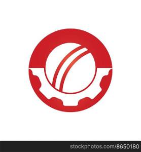 Cricket gear vector logo design template.	