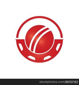 Cricket gear vector logo design template.	