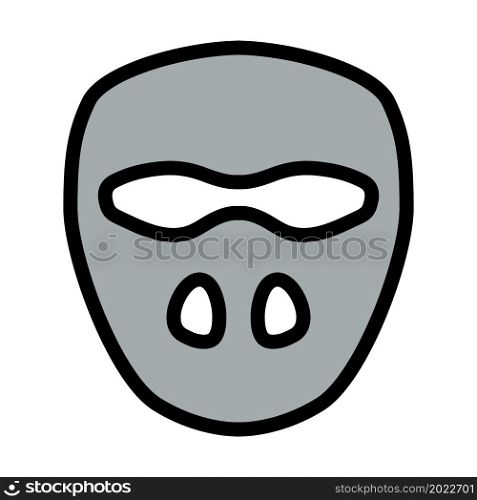 Cricket Mask Icon. Editable Bold Outline With Color Fill Design. Vector Illustration.