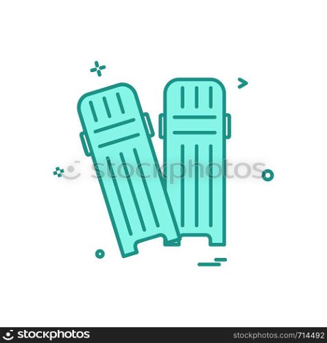 Cricket pads protection safety icon vector design