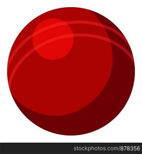 Cricket red ball icon. Cartoon of cricket red ball vector icon for web design isolated on white background. Cricket red ball icon, cartoon style