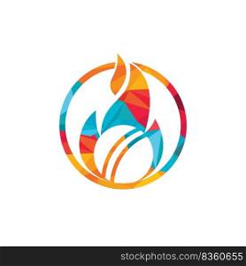 Cricket sports vector logo design. Flaming cricket ch&ionship logo concept. 