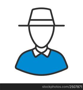 Cricket Umpire Icon. Editable Bold Outline With Color Fill Design. Vector Illustration.