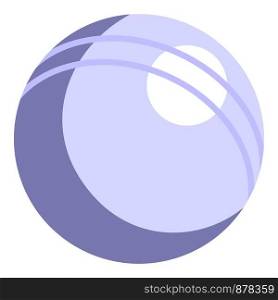 Cricket white ball icon. Cartoon of cricket white ball vector icon for web design isolated on white background. Cricket white ball icon, cartoon style