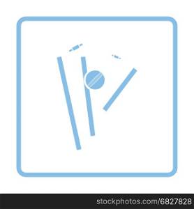 Cricket wicket icon. Blue frame design. Vector illustration.