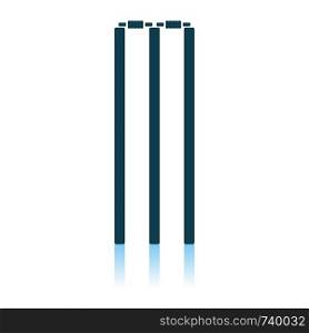 Cricket Wicket Icon. Shadow Reflection Design. Vector Illustration.