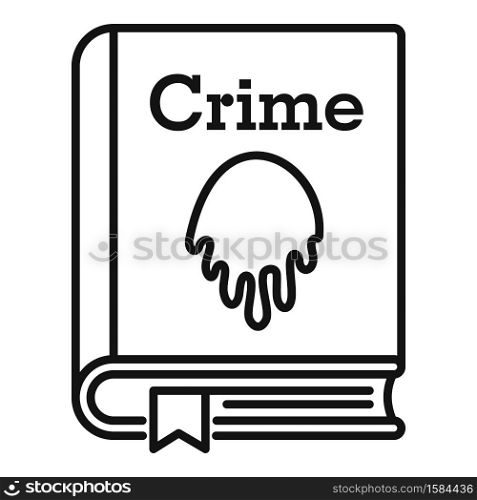 Crime book icon. Outline crime book vector icon for web design isolated on white background. Crime book icon, outline style