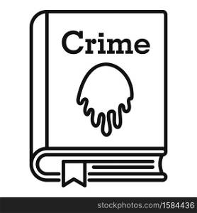 Crime book icon. Outline crime book vector icon for web design isolated on white background. Crime book icon, outline style