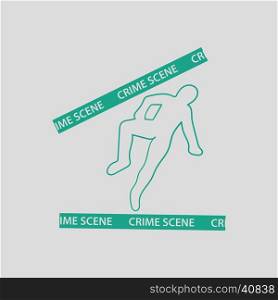 Crime scene icon. Gray background with green. Vector illustration.