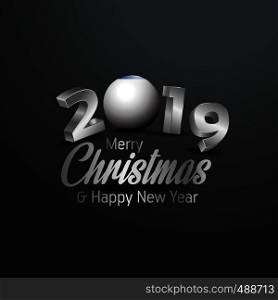 Crimea Flag 2019 Merry Christmas Typography. New Year Abstract Celebration background