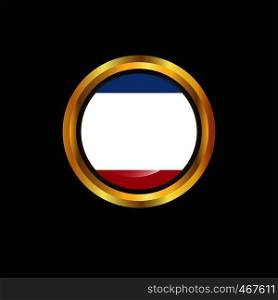 Crimea flag Golden button