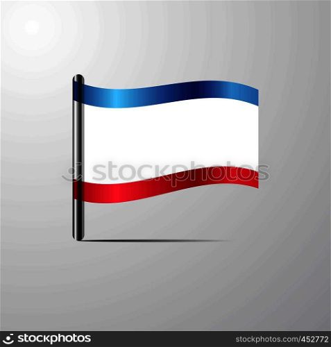 Crimea waving Shiny Flag design vector