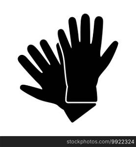 Criminal Gloves Icon. Black Glyph Design. Vector Illustration.