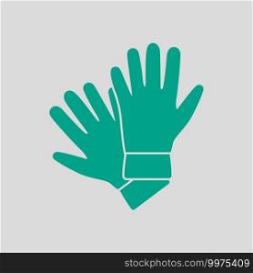 Criminal Gloves Icon. Green on Gray Background. Vector Illustration.