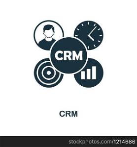 CRM icon. Monochrome style design from management collection. UI. Pixel perfect simple pictogram crm icon. Web design, apps, software, print usage.. CRM icon. Monochrome style design from management icon collection. UI. Pixel perfect simple pictogram crm icon. Web design, apps, software, print usage.