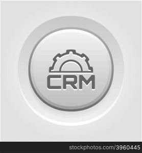 CRM Platform Icon. CRM Platform Icon. Business and Finance. Grey Button Design