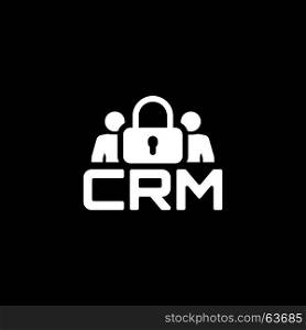 CRM Security Icon. Flat Design.. CRM Security Icon. Business and Finance. Isolated Illustration