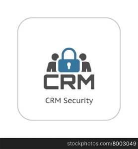 CRM Security Icon. Flat Design.. CRM Security Icon. Business and Finance. Isolated Illustration.