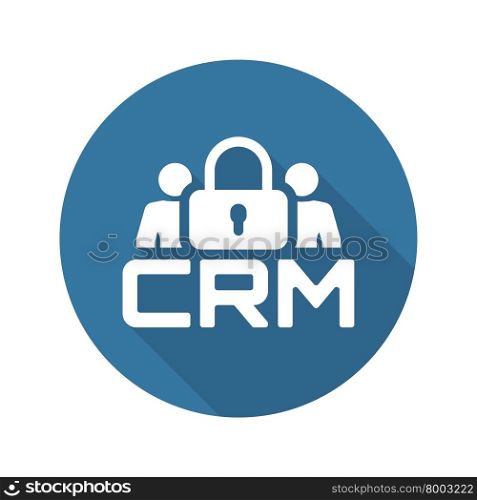 CRM Security Icon. Flat Design.. CRM Security Icon. Business and Finance. Isolated Illustration.