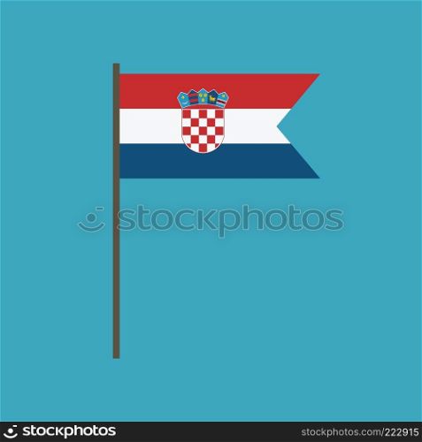 Croatia flag icon in flat design. Independence day or National day holiday concept.