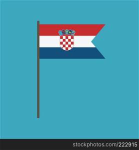 Croatia flag icon in flat design. Independence day or National day holiday concept.