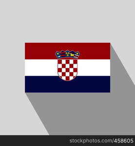 Croatia flag Long Shadow design vector