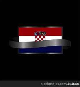 Croatia flag Ribbon banner design