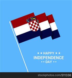 Croatia Independence day typographic design with flag vector