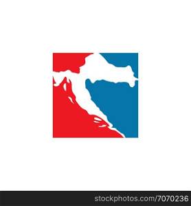 croatia map logo icon vector