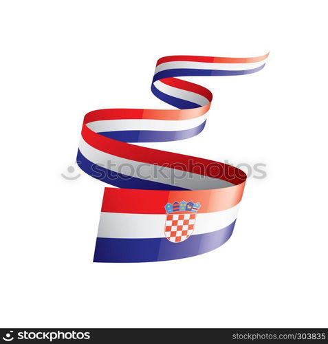 Croatia national flag, vector illustration on a white background. Croatia flag, vector illustration on a white background