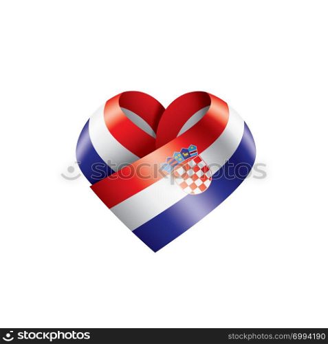 Croatia national flag, vector illustration on a white background. Croatia flag, vector illustration on a white background