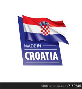 Croatia national flag, vector illustration on a white background. Croatia flag, vector illustration on a white background