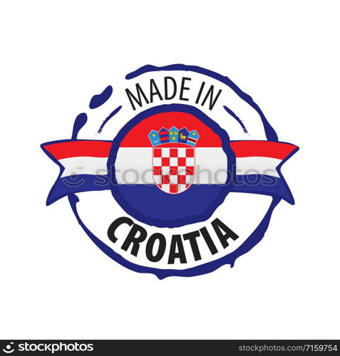 Croatia national flag, vector illustration on a white background. Croatia flag, vector illustration on a white background