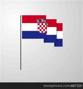 Croatia waving Flag creative background