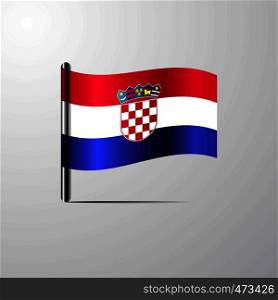 Croatia waving Shiny Flag design vector