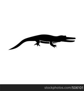 Crocodile icon in simple style isolated on white background. Crocodile icon, simple style