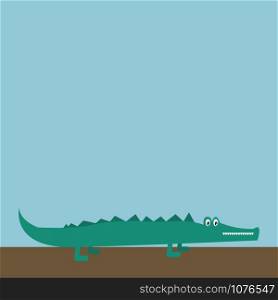 Crocodile, illustration, vector on white background.