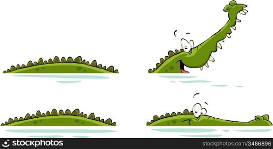 Crocodile on a white background, vector illustration