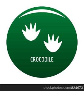 Crocodile step icon. Simple illustration of crocodile step vector icon for any design green. Crocodile step icon vector green