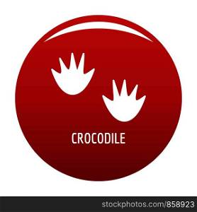 Crocodile step icon. Simple illustration of crocodile step vector icon for any design red. Crocodile step icon vector red