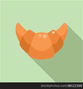 Croissant airline food icon flat vector. Airplane food. Dinner cabin. Croissant airline food icon flat vector. Airplane food