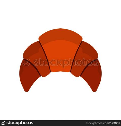 Croissant french top view meal brown cartoon bake bread above. Pastry crust vector icon lunch sweet symbol