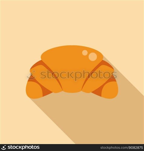 Croissant icon flat vector. Fast food. Delivery time. Croissant icon flat vector. Fast food