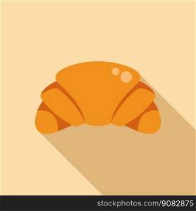 Croissant icon flat vector. Fast food. Delivery time. Croissant icon flat vector. Fast food