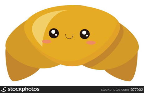 Croissant, illustration, vector on white background.