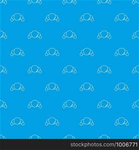 Croissant pattern vector seamless blue repeat for any use. Croissant pattern vector seamless blue