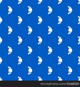 Croissant pattern vector seamless blue repeat for any use. Croissant pattern vector seamless blue