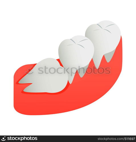 Crooked tooth icon in isometric 3d style on a white background . Crooked tooth icon, isometric 3d style