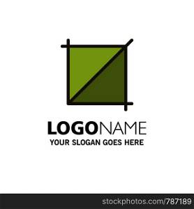 Crop, Design, Tool Business Logo Template. Flat Color